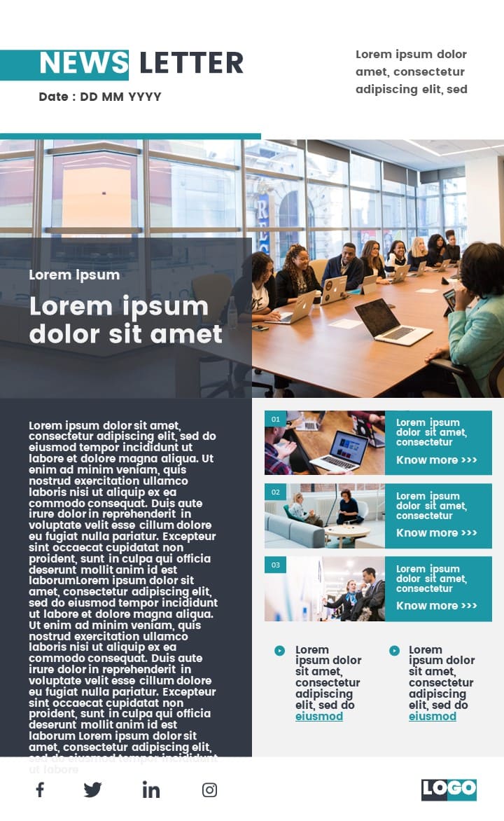 Free Newsletter Design Template - PowerPoint - PPT & Google Slides Download